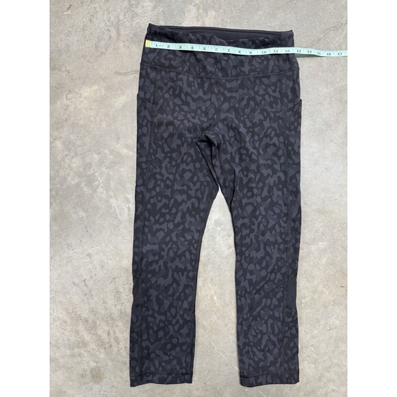 Lululemon Leggings Womens Pace Rival Crop 22" Formation Camo Deep Coal Run. Sz 4 - Picture 8 of 16